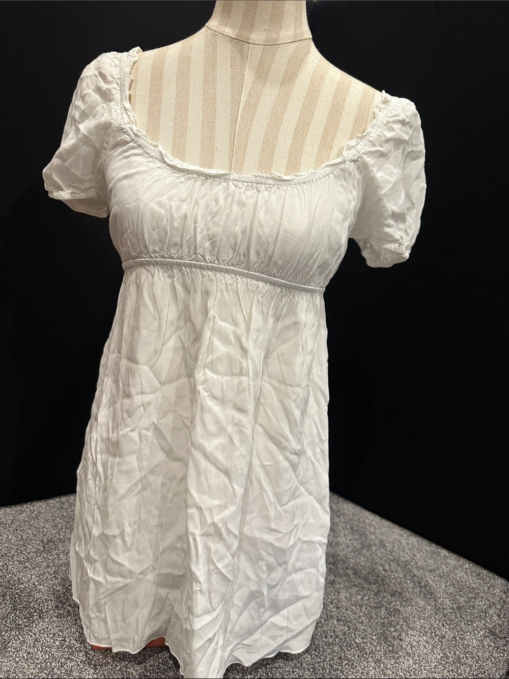 Sunday Best White Puff Sleeve Empire Dress